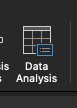Data Analysis Icon in the Data tab of the MS Excel ribbon